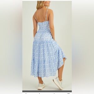 Trixxi Light Blue Floral High Low Dress